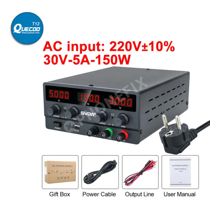 USB DC Regulated Laboratory Power Supply Adjustable Stabilizer