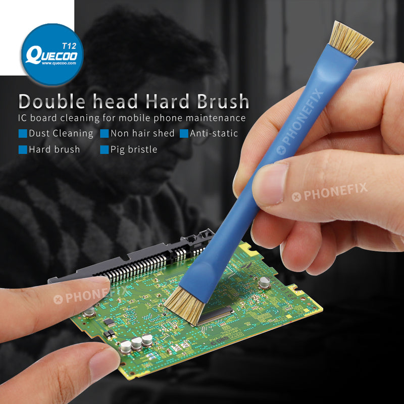 Double Head Anti Static Brush ESD Insulation Hard Cleaning Brush Tool For Mobile Phone Computer Motherboard PCB BGA CHIP Repair