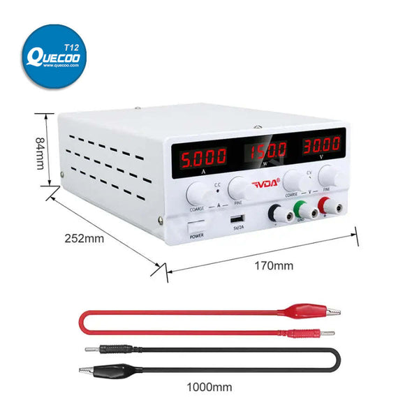 USB DC Regulated Laboratory Power Supply Adjustable Stabilizer