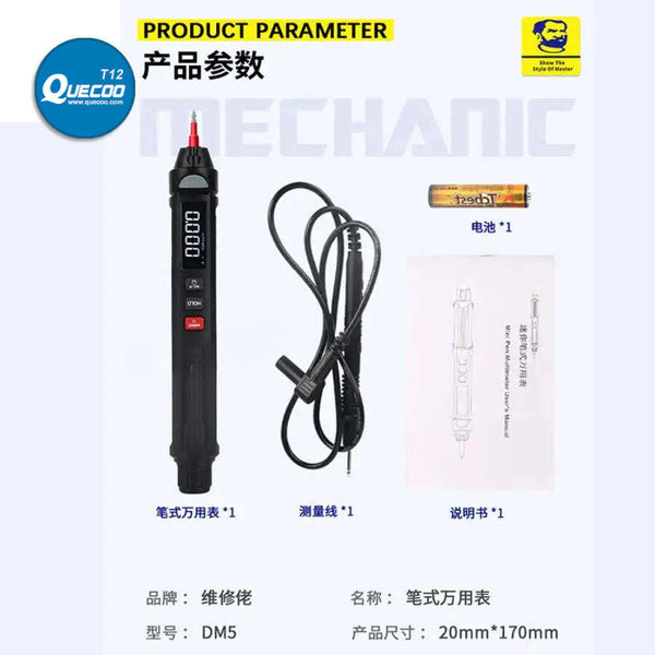 Mechanic MD5 Pen Multimeter Pen Type Meter Auto Range Digital Multimeter