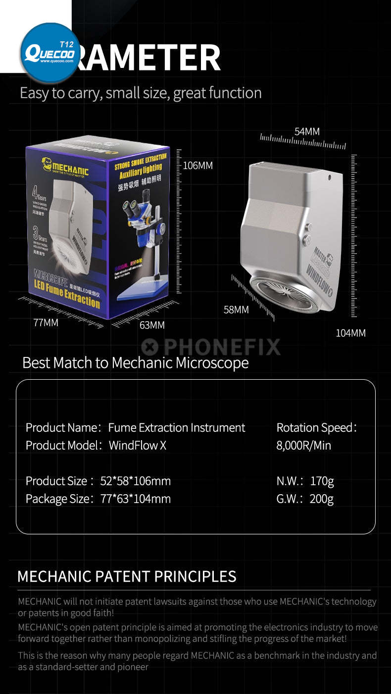 MECHANIC Microscope Fume Extraction Instrument Smoke Absorber