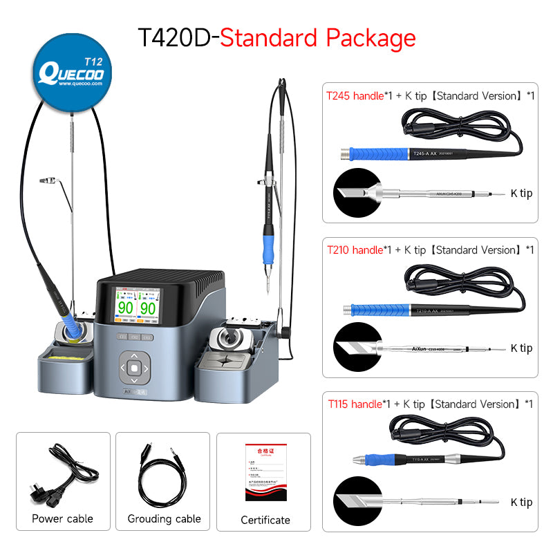 AiXun T420D Dual Channel Smart Soldering Station Intelligent Temperature Control HD Liquid Crystal Display Repair Solder Tools