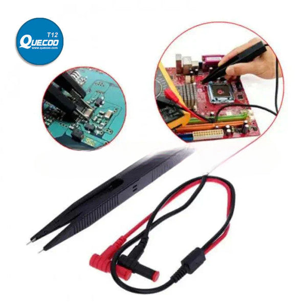 Multimeter Lead Wire Tweezers Probe PCB Board Soldering Repair