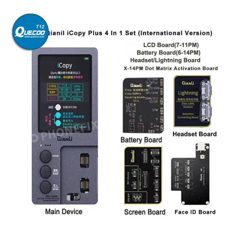 Qianli iCopy Plus  Face ID Programmer for iPhone X/XR/XS/11/12/13/14ProMax Battery Data Modification Ture Tone Recovery Tool