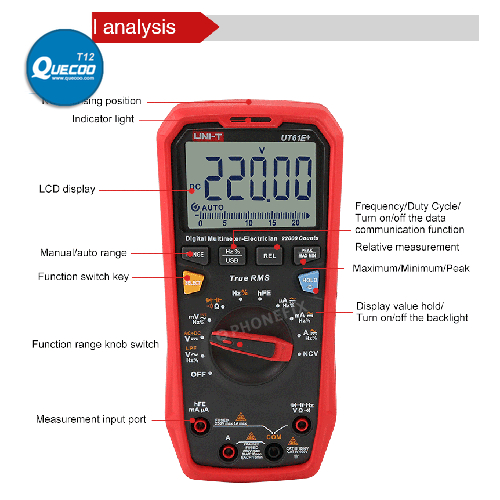 UT61 Series Professional Digital Multimeter True-RMS Phone Test Tool