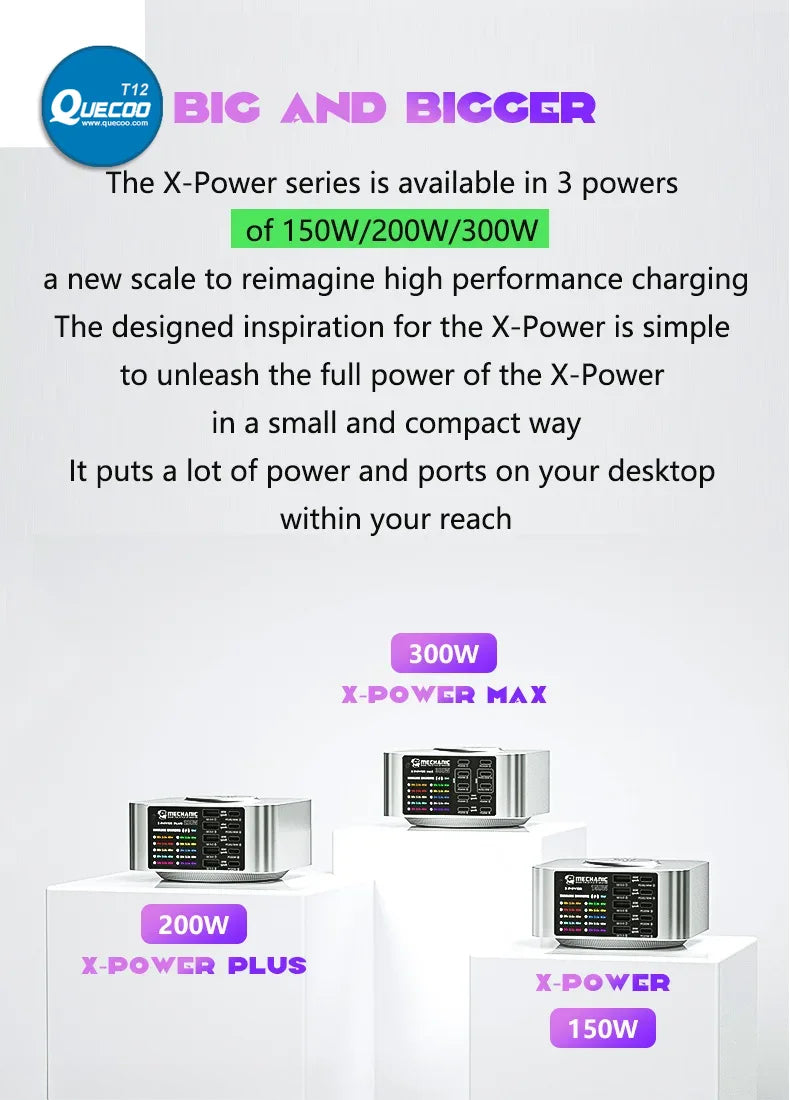 Mechanic X-POWER Max 10 Ports Desktop Charger QC3.0 PD3.1 Quick Charge For iPhone 15 14 13 Xiaomi Laptop Wireless Charger Tool