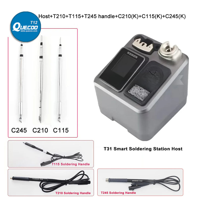 WEMON T31 Intelligent T210 T245 T115 Soldering Station for BGA SMD Mobile Phone PCB Welding Work With JBC C115 C245 C210 Tips