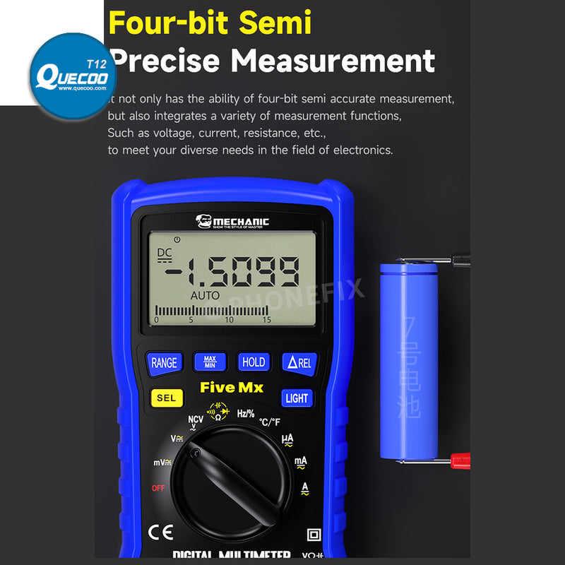 Mechanic Five MX Intelligent Digital Multimeter High-precision DC/AC Current Voltage NCV Resistance Measurement Testing Tool