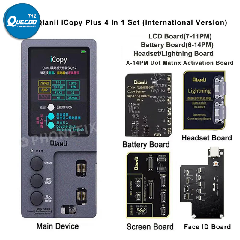 Qianli iCopy Plus 2.2 Ver. Programmer True Tone Repair Face ID Battery Data Read &Write Headset Repair for iPhone 11 12 13 14 15