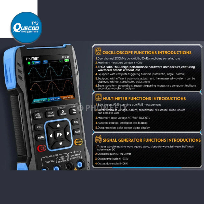 FNIRSI 2C23T Portable Digital Multimeter 3 In 1 Signal Generator