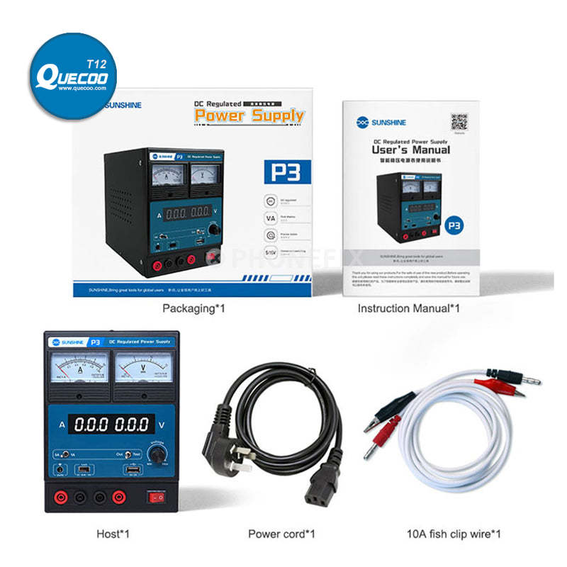 Sunshine P3 DC Regulated Power Supply Dual LED Pointer Display