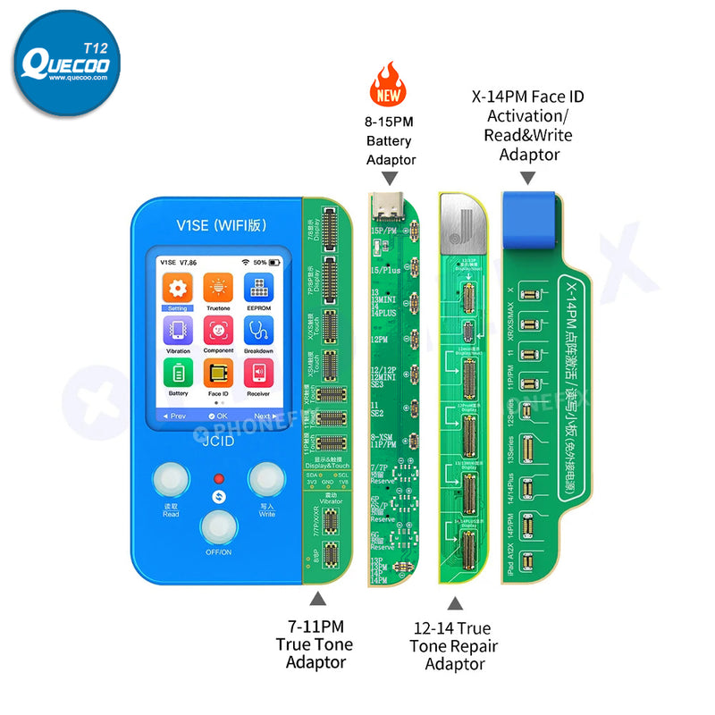 JCID V1SE WIFI 20 in 1 Programmer for iPhone X-15PM Front Camera Rear Camera True Tone Face ID Battery Earpiece Receiver Repair