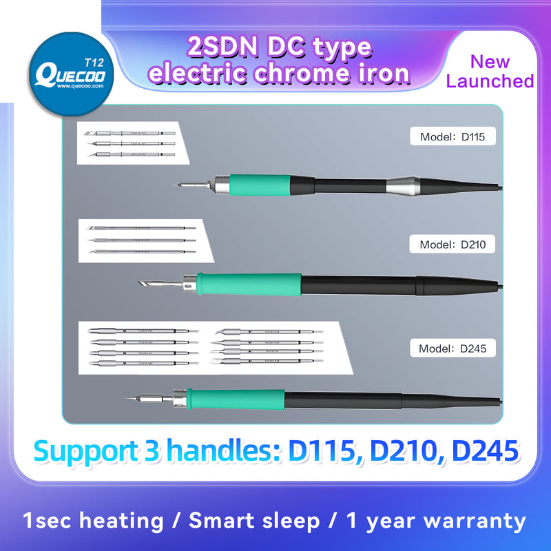 I2C 2SDN Nano Soldering Station with 210/115/245 Solder Iron Tips Temperature Control Auto Sleep Support for PCB Welding Repair