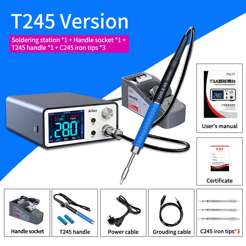 AiXun New Stand T3A 200W Soldering Station LCD Digitial Disply Repair Solder Tools Electric Welding Rework Station