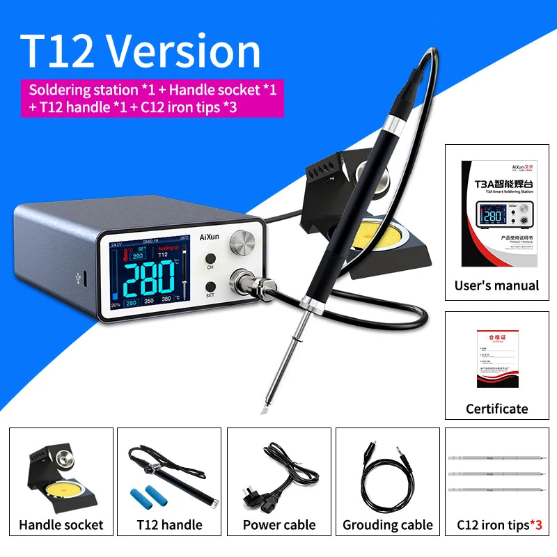 AiXun New Stand T3A 200W Soldering Station LCD Digitial Disply Repair Solder Tools Electric Welding Rework Station