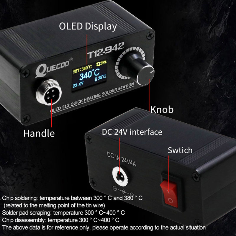 T12-942 OLED MINI soldering station Digital electronic welding iron DC Version Portable without power supply QUICKO