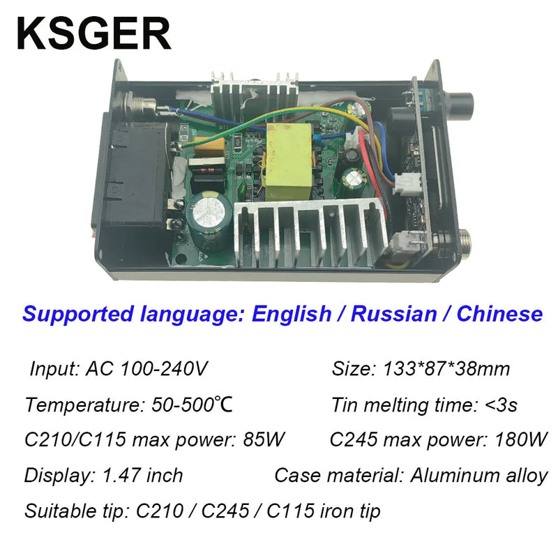 KSGER C210 Soldering Station For JBC C115 Iron Tips Mobile Phone Repair Welding Tools Lead-free 85W 3s Heating Tins Auto-Sleep