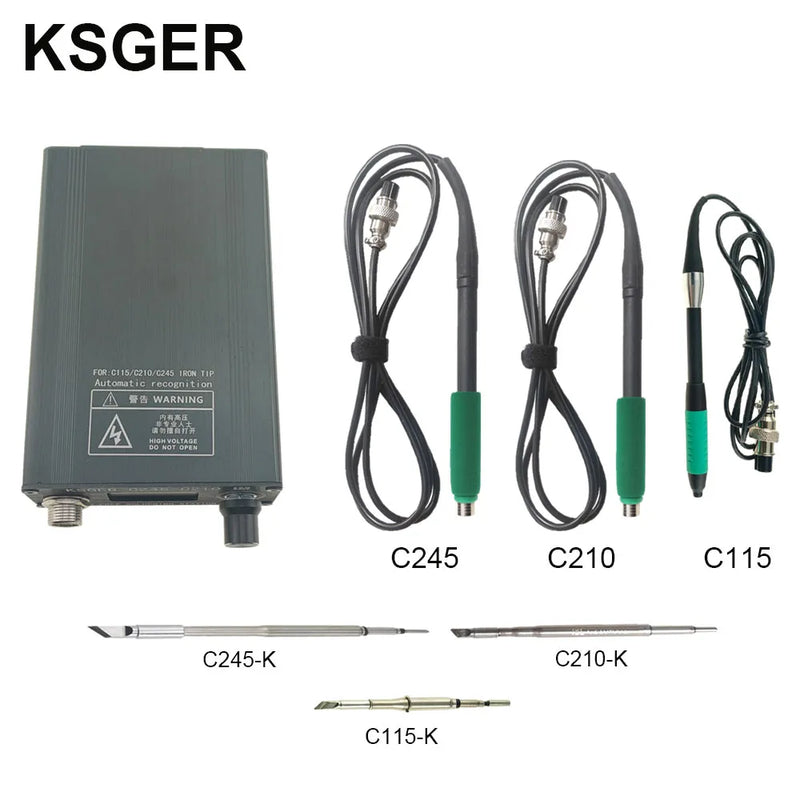 KSGER C245 C210 Soldering Station For JBC Iron Tips Phone Repair Welding Tools Lead-free 180W 3s Heat Sleep Holder AC110-240V