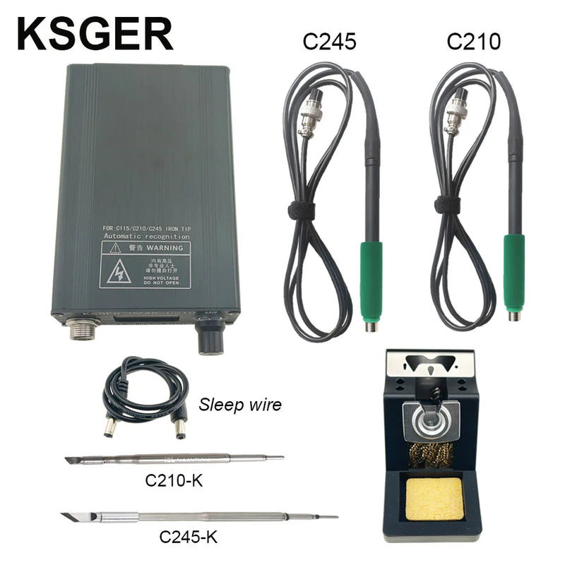 KSGER C245 C210 Soldering Station For JBC Iron Tips Phone Repair Welding Tools Lead-free 180W 3s Heat Sleep Holder AC110-240V