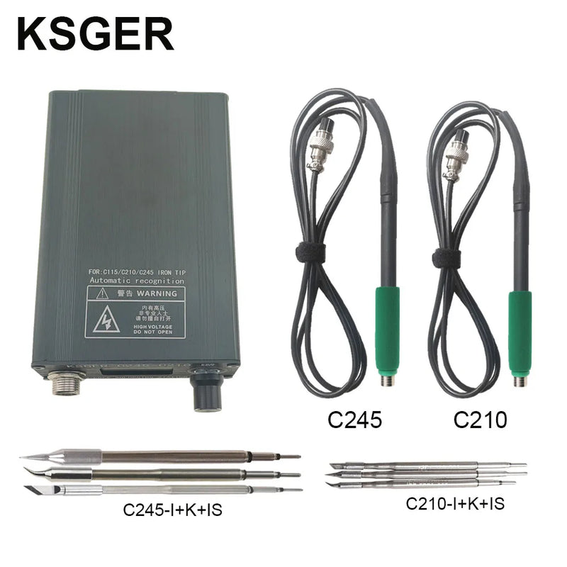 KSGER C245 C210 Soldering Station For JBC Iron Tips Phone Repair Welding Tools Lead-free 180W 3s Heat Sleep Holder AC110-240V