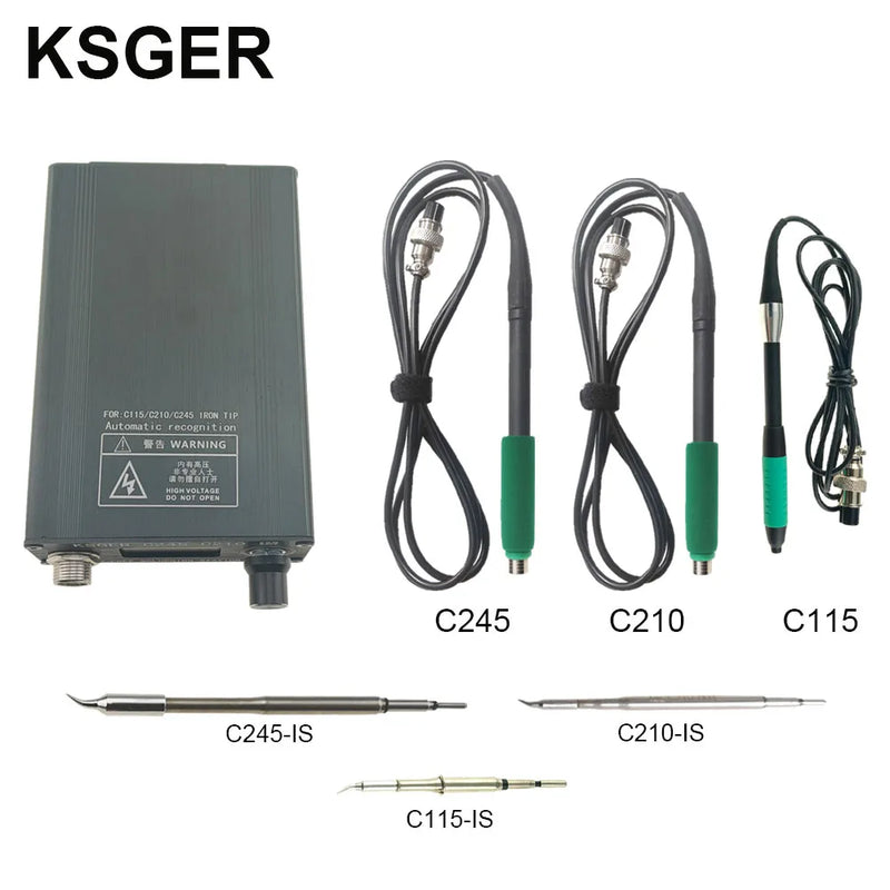 KSGER C245 C210 Soldering Station For JBC Iron Tips Phone Repair Welding Tools Lead-free 180W 3s Heat Sleep Holder AC110-240V