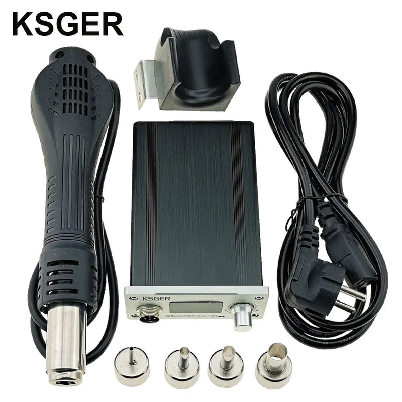 KSGER Hot Air Gun SMD Rework Station GX16-8 Solder Dryer Handle Electronic OLED T12 Nozzle Stand DIY Tools Quick Heating 700W