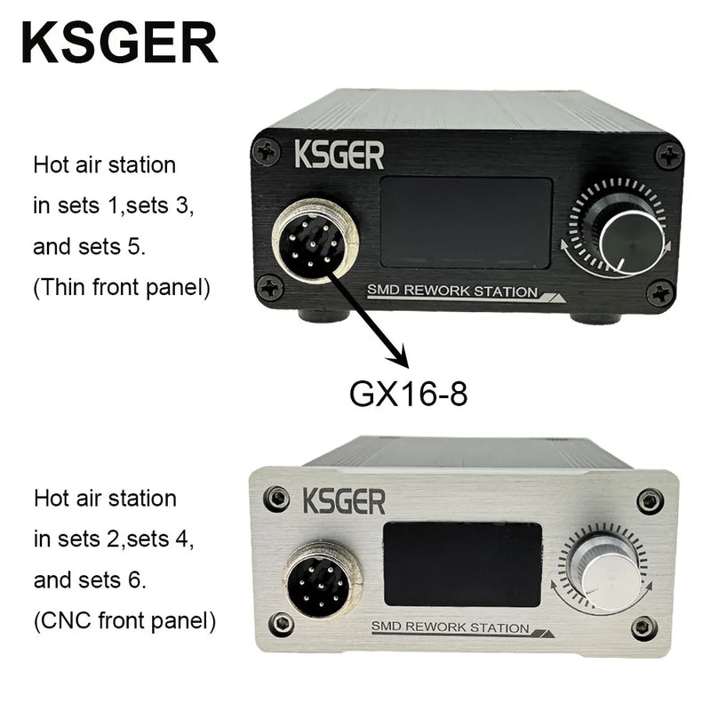 KSGER Hot Air Gun SMD Rework Station GX16-8 Solder Dryer Handle Electronic OLED T12 Nozzle Stand DIY Tools Quick Heating 700W