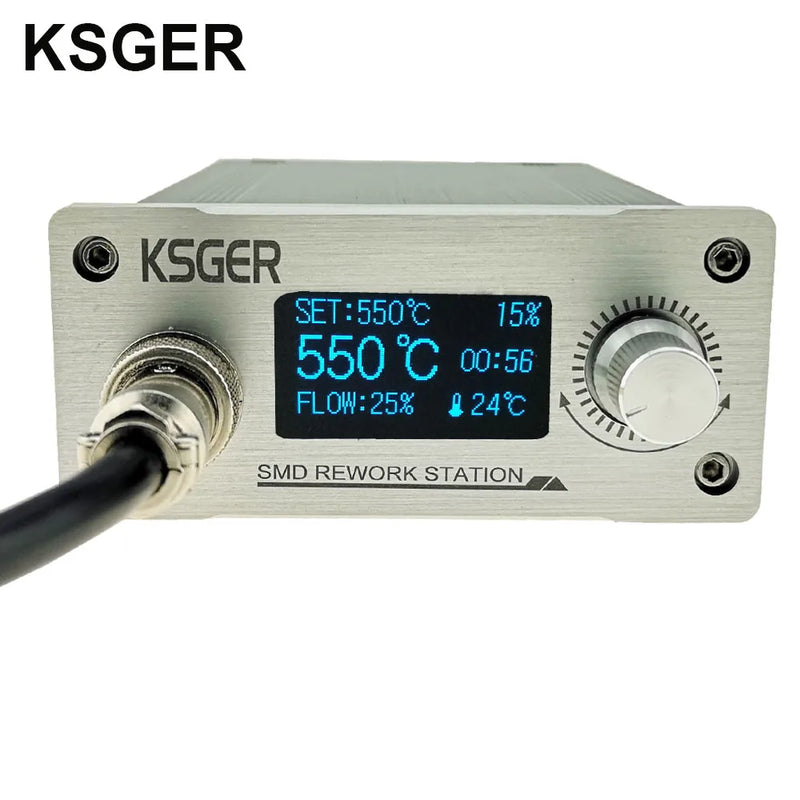 KSGER Hot Air Gun SMD Rework Station GX16-8 Solder Dryer Handle Electronic OLED T12 Nozzle Stand DIY Tools Quick Heating 700W