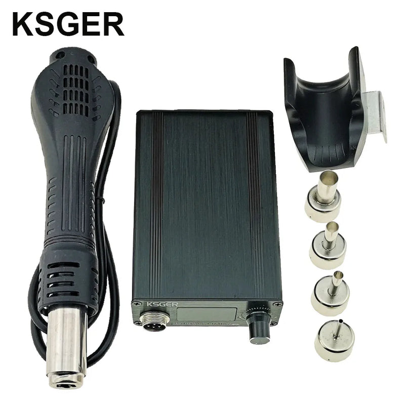 KSGER Hot Air Gun SMD Rework Station GX16-8 Solder Dryer Handle Electronic OLED T12 Nozzle Stand DIY Tools Quick Heating 700W