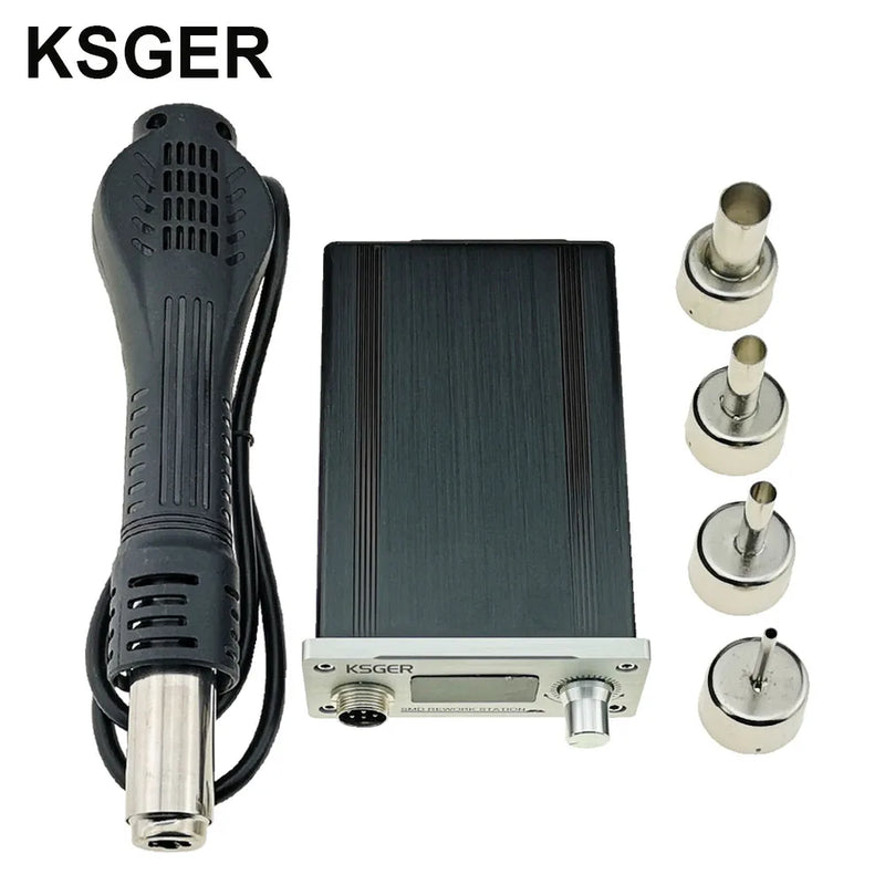 KSGER Hot Air Gun SMD Rework Station GX16-8 Solder Dryer Handle Electronic OLED T12 Nozzle Stand DIY Tools Quick Heating 700W