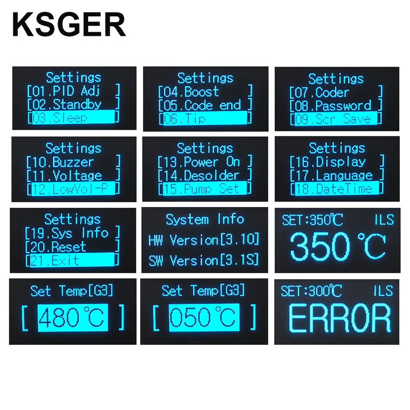 KSGER V3.1S OLED T12 Solder Iron Temperature STM32 Controller Welding Tools Electronic Soldering Wake-Sleep Shock 24V72W