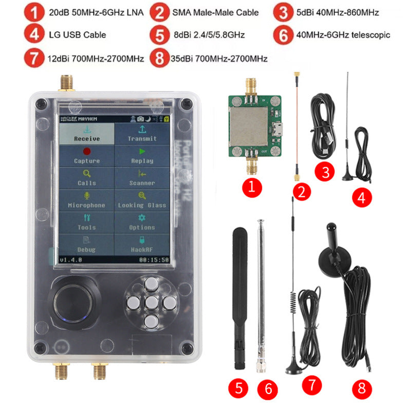 Hackrf one portapack h2 radio transceiver receive SDR software development kit