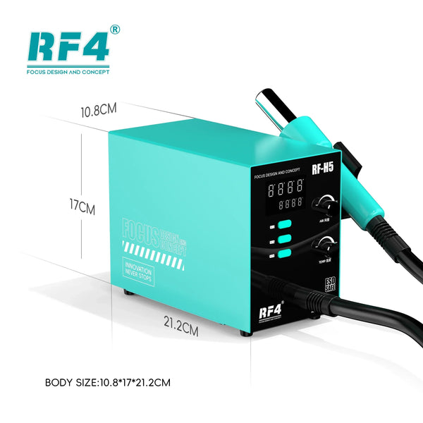 RF4 RF-H5 Intelligent Hot Air Desoldering Station 800W Fast Heat Gun BGA Chip Rework Station for Electronics Desoldering Repair