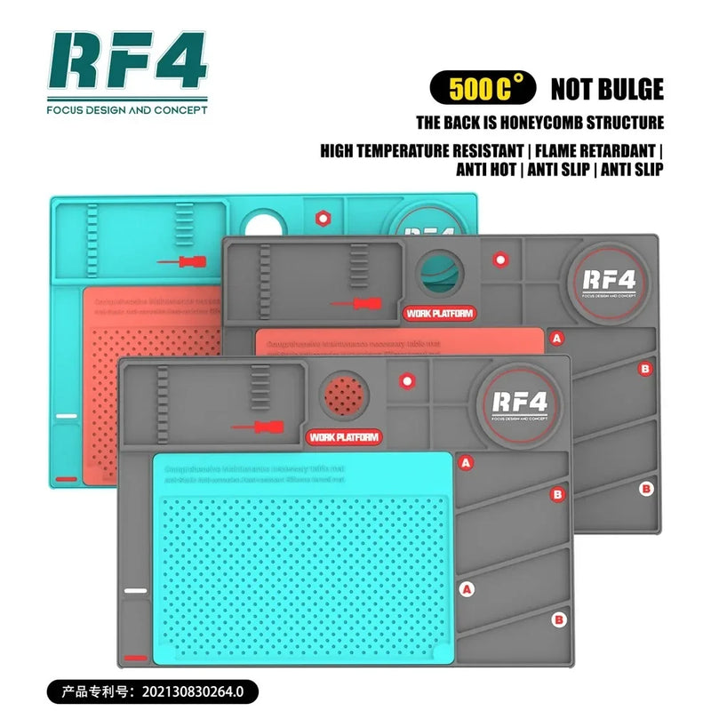 RF4 RF-PO2 260x380MM Silicone Mat Anti-static Heat-resistant Microscope Maintenance Platform for BGA Electronic Soldering Repair