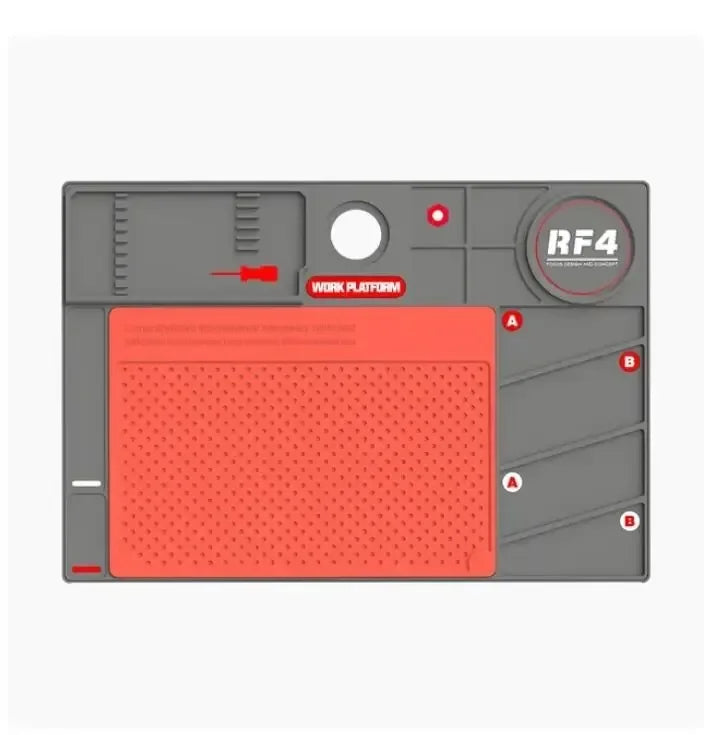 RF4 RF-PO2 260x380MM Silicone Mat Anti-static Heat-resistant Microscope Maintenance Platform for BGA Electronic Soldering Repair