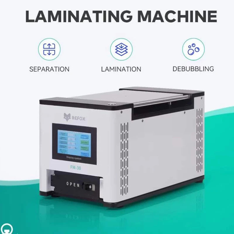 REFOX FM-30 Laminating Machine 3 in 1 Multi-function Separation Defoaming Machine with Built-in Air Compressor and Vacuum Pump