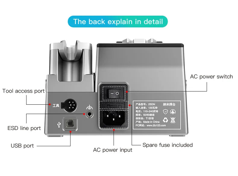 I2C 2SDN Nano Soldering Station with 210/115/245 Solder Iron Tips Temperature Control Auto Sleep Support for PCB Welding Repair