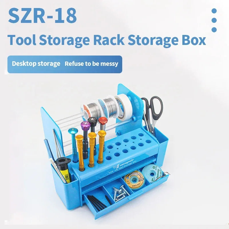 SZR-18 Multi Functional Screwdriver Tweezers Soldering Wire Storage Box for Mobile Phone Repair Hand Tool Parts Collection