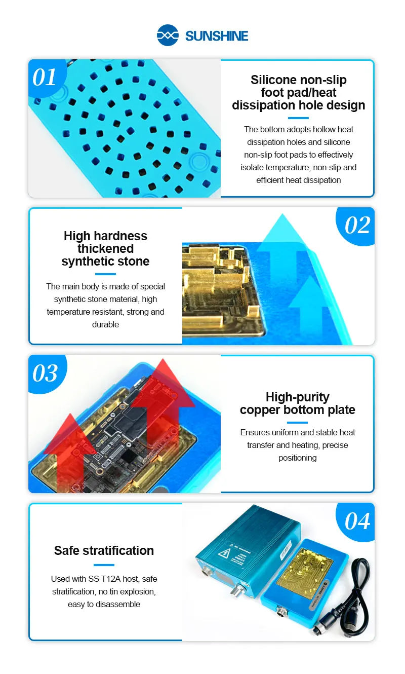 Sunshine SS-T12A-N16 Preheating Station Welding Platform For iPhone 16 Pro Max plus Motherboard Welding Table Desoldering Heater