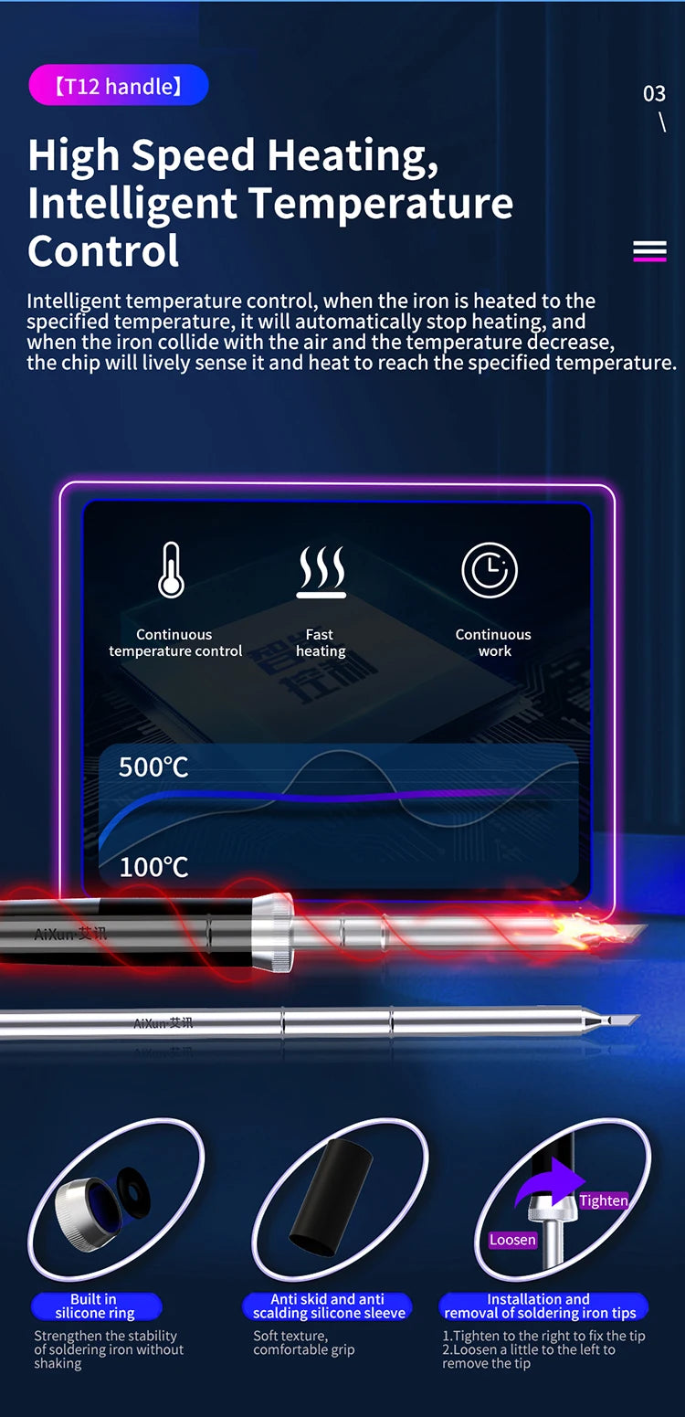 JC AIXUN T3A Intelligent Soldering Station Applicable to T245 Handle  Welding Pen For Phone BGA Soldering Iron Repair Tools