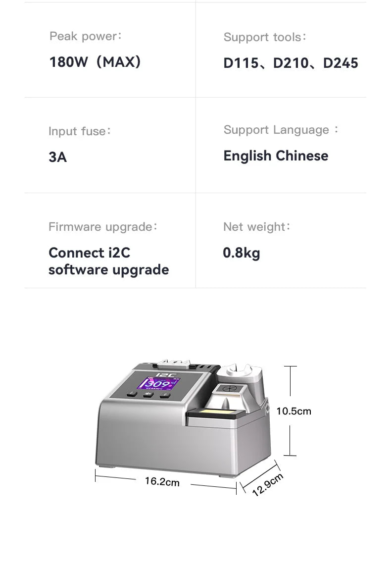 I2C 2SDN Nano Soldering Station with 210/115/245 Solder Iron Tips Temperature Control Auto Sleep Support for PCB Welding Repair