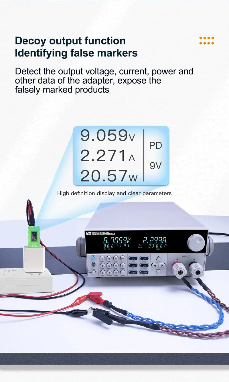 JCID JC CT02 PD Charger Detector Fast USB-C Tester Voltage Current Power Test HD OLED Screen Real Time Monitoring Tester