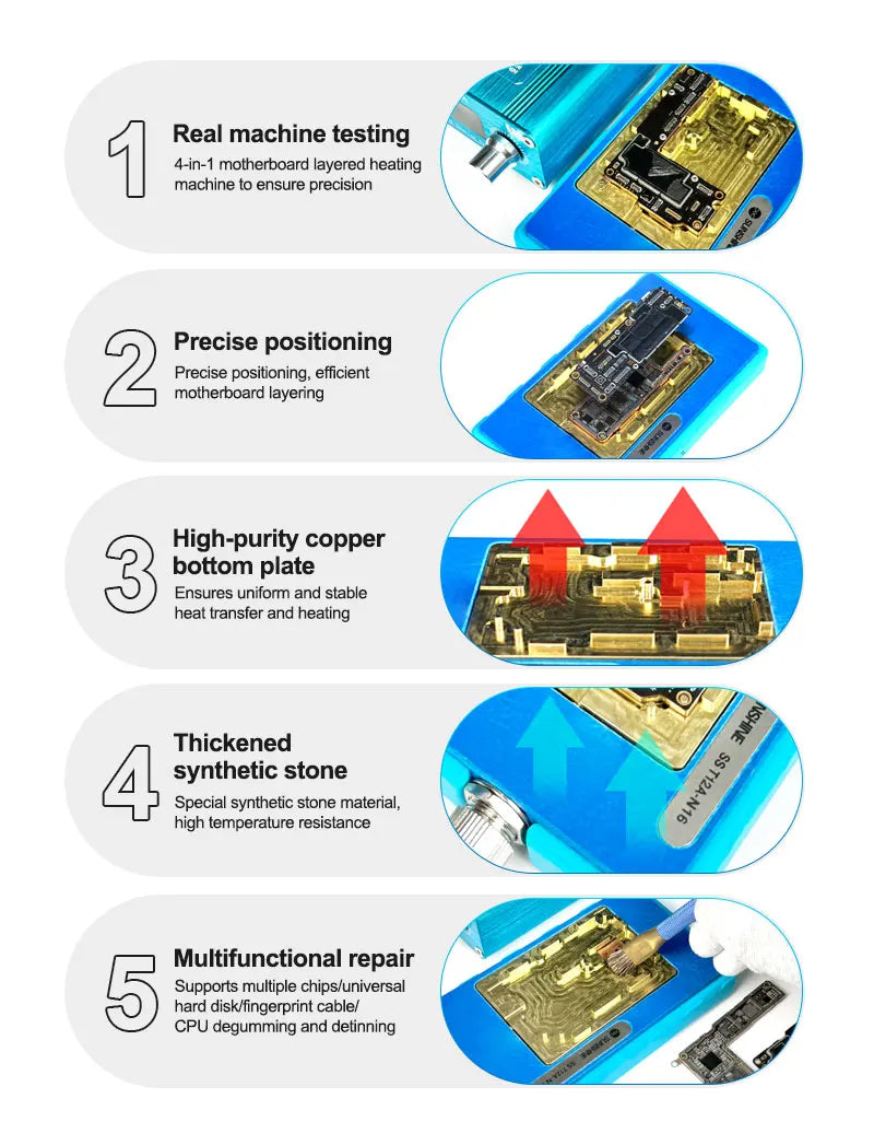 Sunshine SS-T12A-N16 Preheating Station Welding Platform For iPhone 16 Pro Max plus Motherboard Welding Table Desoldering Heater