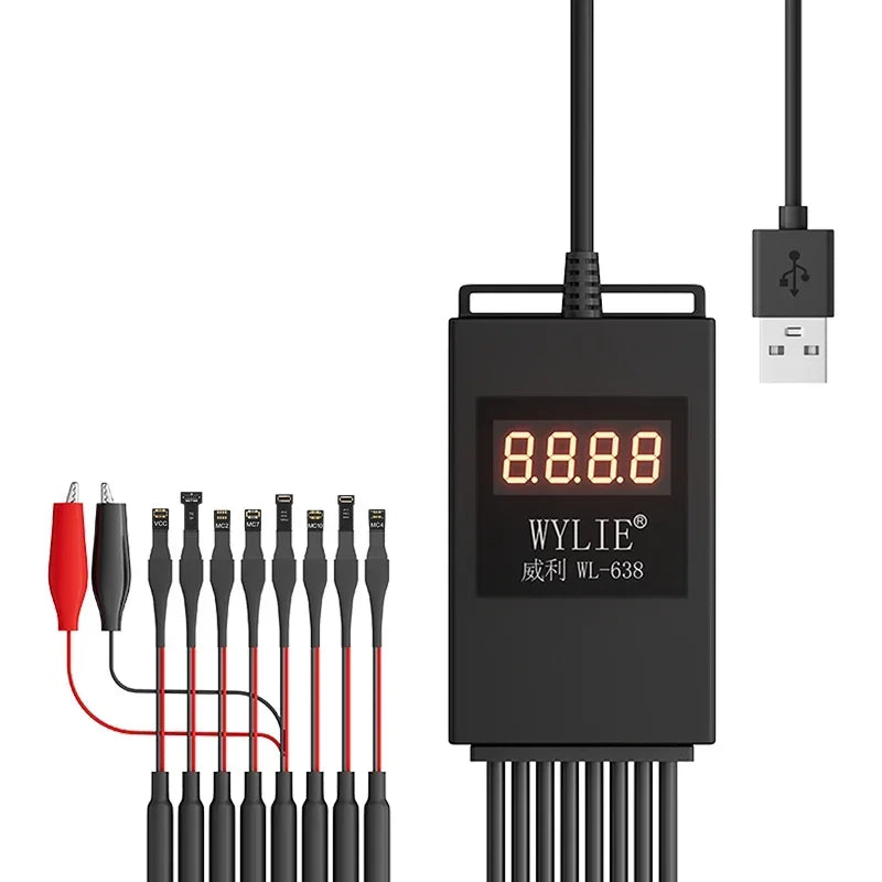 WYLIE WL-638 Smart Boot Power Supply Cable for iPhone 8-15 PM Android Motherboard Battery Overvoltage Protection Fast Charging