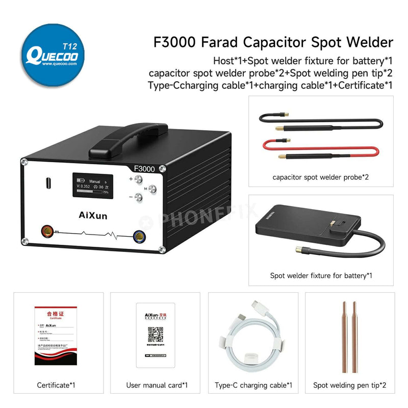 AiXun F3000 Farad Capacitor Spot Welder Battery Welding Machine