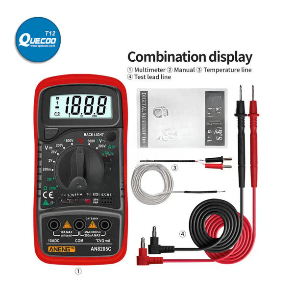 AN8205C Digital Multimeter AC/DC Volt Meter DC Ammeter Tester