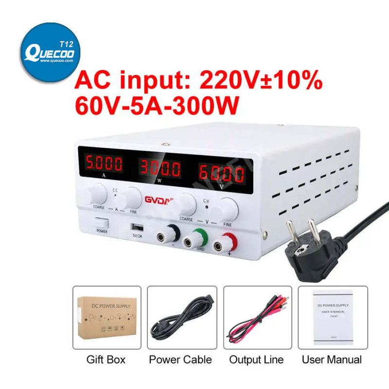 USB DC Regulated Laboratory Power Supply Adjustable Stabilizer