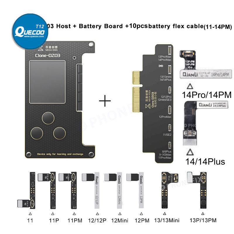 QIANLI Clone DZ03 Dot Matrix Programmer For iPhone X 11 12 13 14 PRO MAX Face ID Dot Projector Battery Repair Cable No Soldering