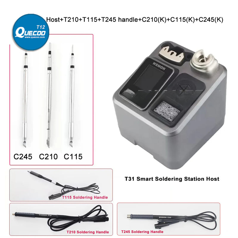 WEMON T31 Intelligent T210 T245 T115 Soldering Station for BGA SMD Mobile Phone PCB Welding Work With JBC C115 C245 C210 Tips