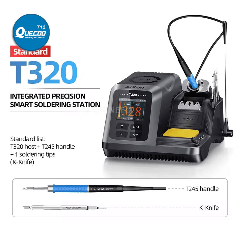 AIXUN T320 200W 2S Rapid Heating Soldering Station with T245 T210 Soldering Iron Handle Tips for Phone PCB Welding Repair